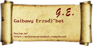 Galbavy Erzsébet névjegykártya